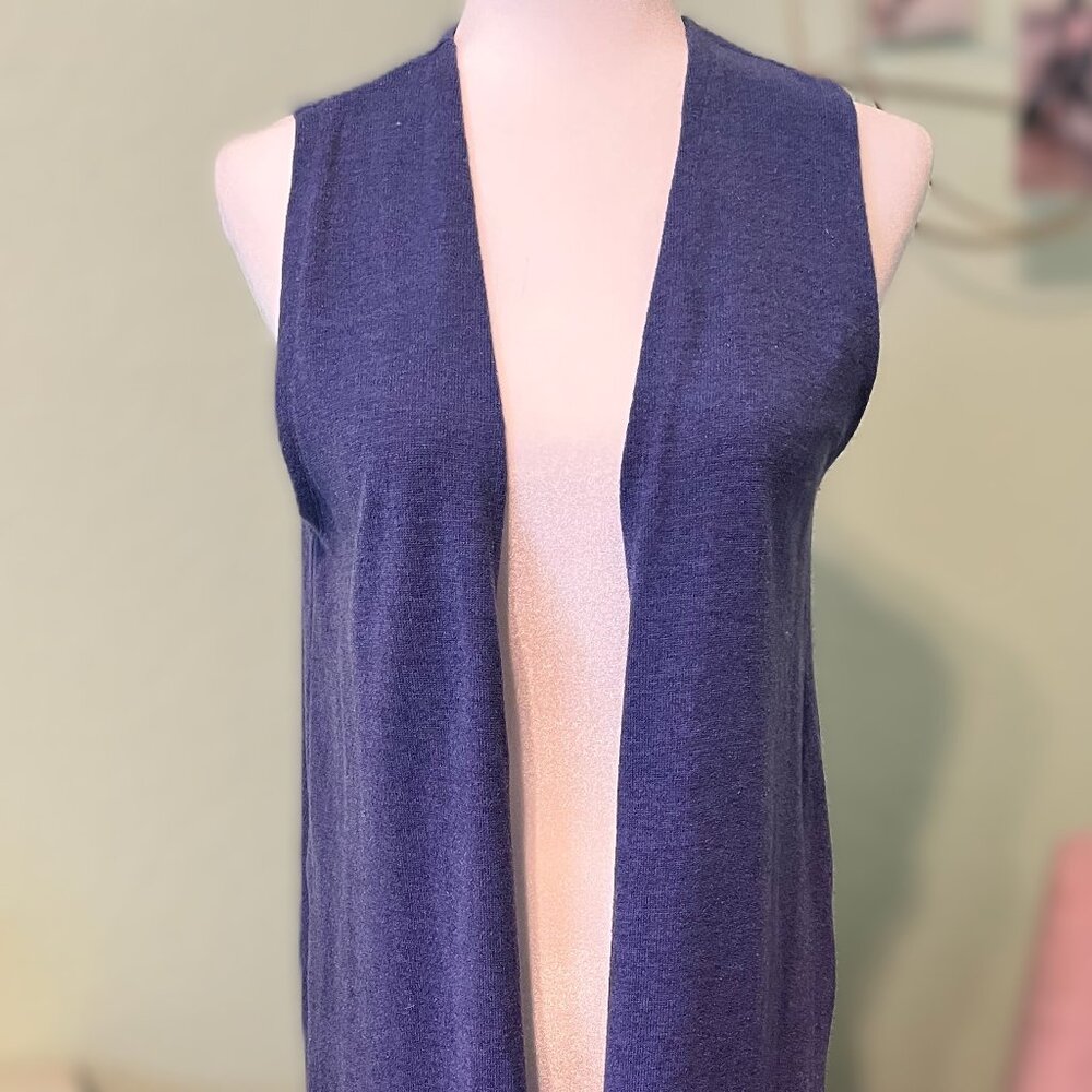 Cardigan Sleeveless, Blue, Size S